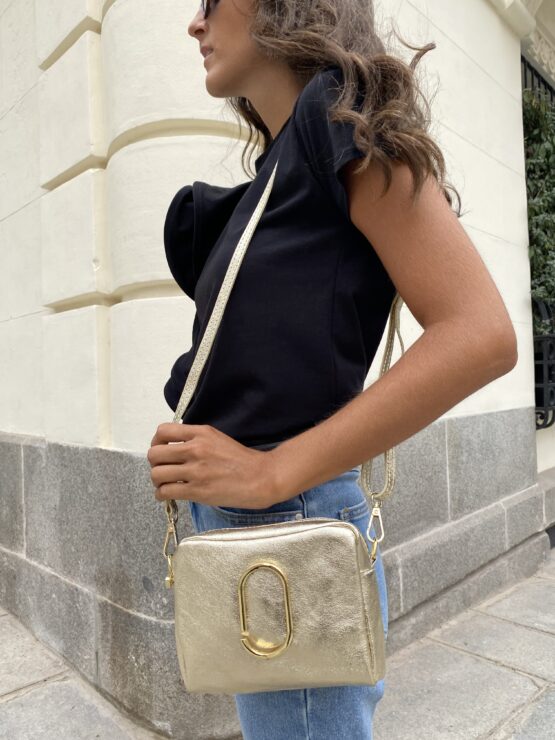 Bolso de piel Boston Gold