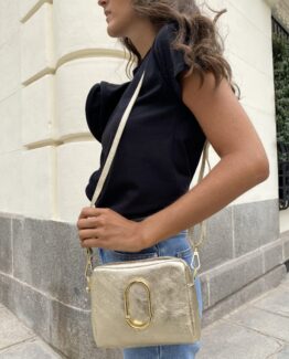 Bolso de piel Boston Gold