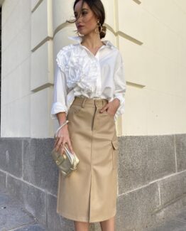Falda cargo efecto piel