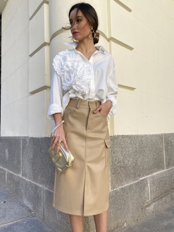 Falda cargo efecto piel