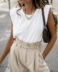 Camiseta shoulder pad white