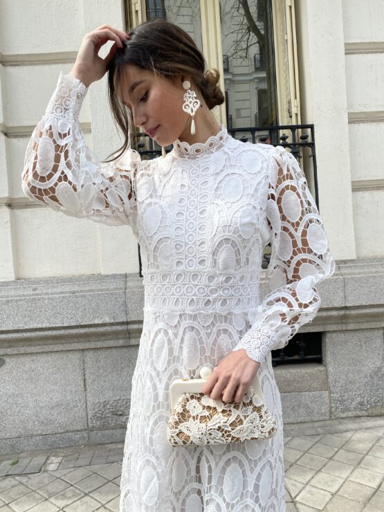 Vestido guipur jerez - Imagen 5