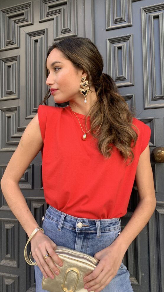 Camiseta shoulder pad rojo
