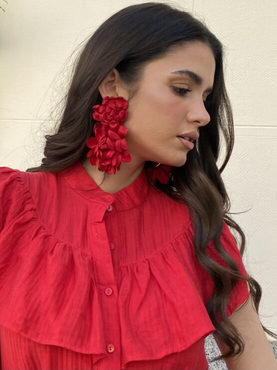 Pendiente pétalo rouge