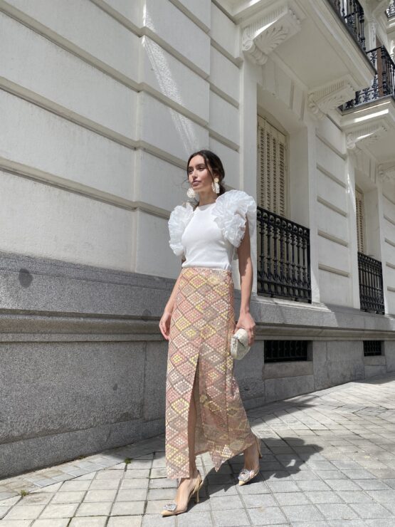 Falda bordada sequins - Imagen 3