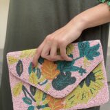 Cartera bordada abalorios Riviera