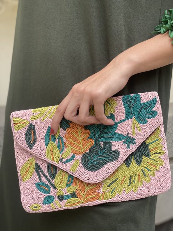 Cartera bordada abalorios Riviera