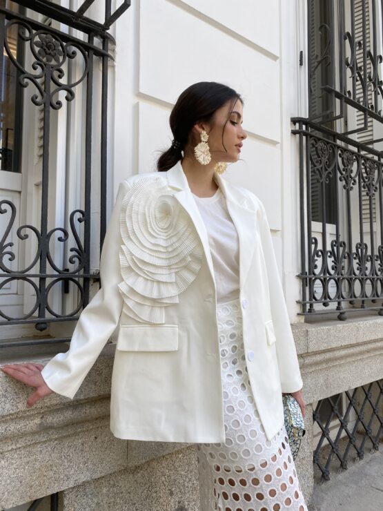Blazer oversize azahar white
