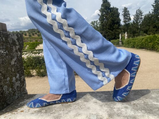 Alpargatas ganchillo hand made blue - Imagen 5