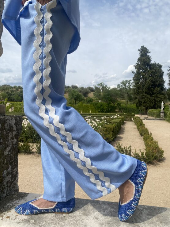 Alpargatas ganchillo hand made blue