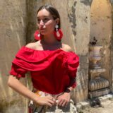 Blusa volante Fiona rouge
