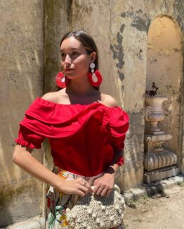 Blusa volante Fiona rouge