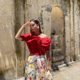 Blusa volante Fiona rouge - Imagen 2