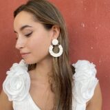 Pendiente rafia aro Ivory - Imagen 2