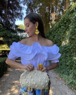 Blusa volante Fiona white