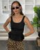 Top peplum noir