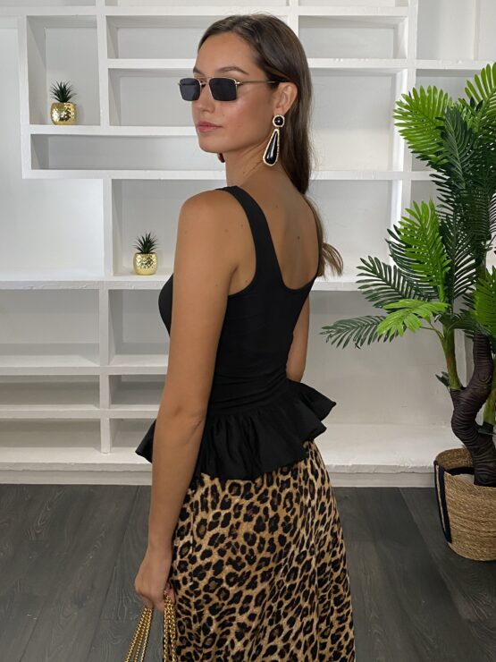 Top peplum noir - Imagen 3