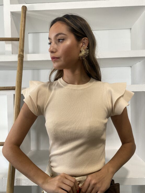 Top de punto córdoba beige - Imagen 2