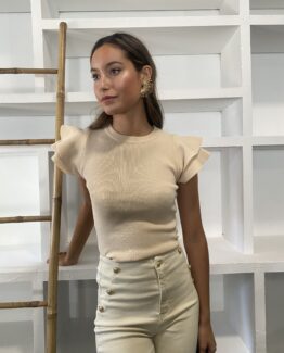 Top de punto córdoba beige