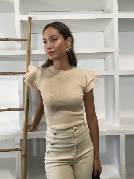 Top de punto córdoba beige