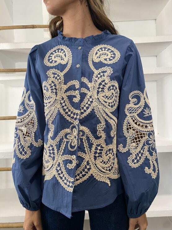 Blusa bordada Constantine blue - Imagen 3