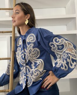 Blusa bordada Constantine blue