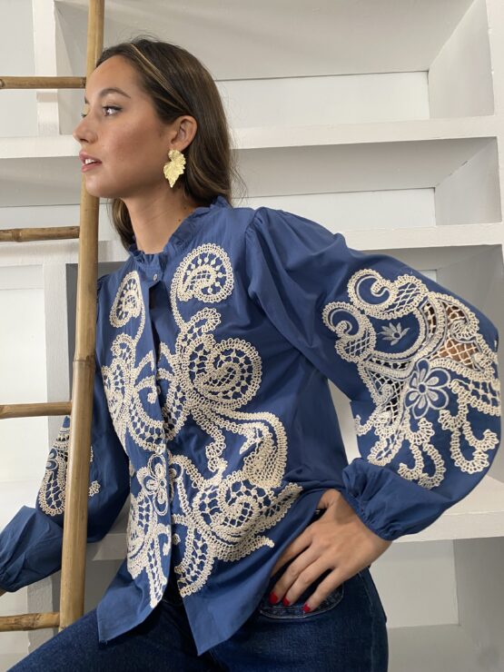Blusa bordada Constantine blue