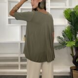 Camiseta tencel lyocel khaki - Imagen 4