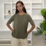 Camiseta tencel lyocel khaki - Imagen 3