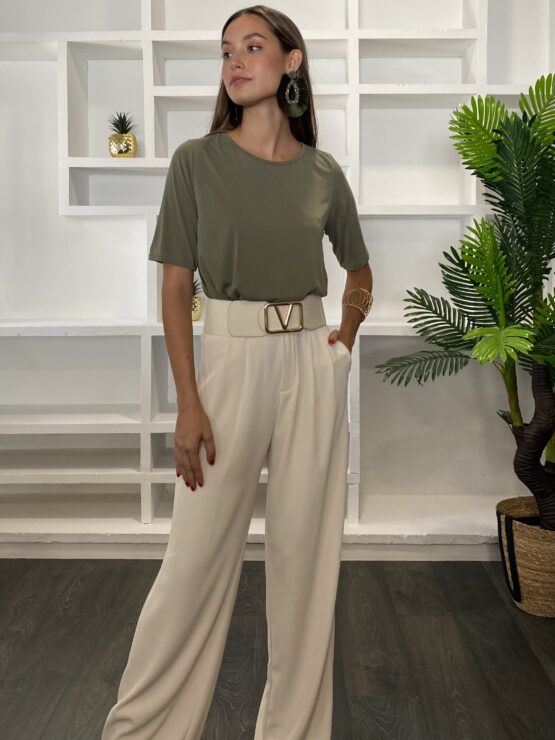 Camiseta tencel lyocel khaki - Imagen 8