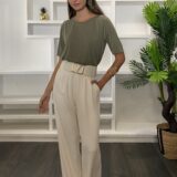 Camiseta tencel lyocel khaki - Imagen 7