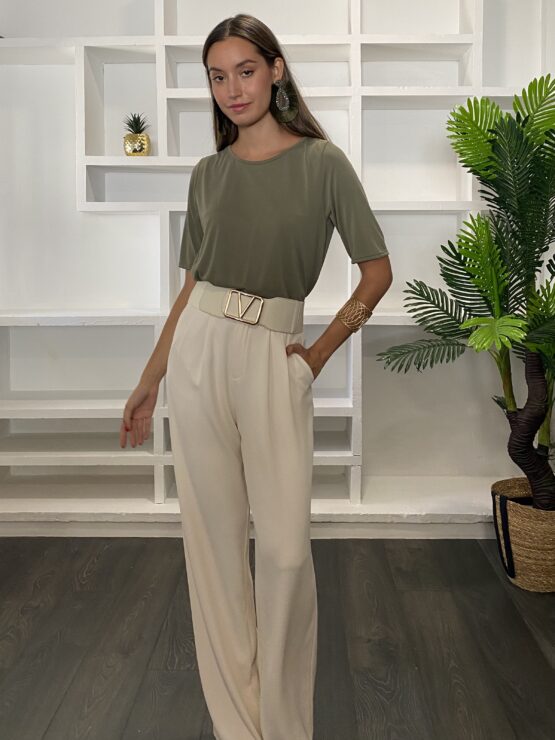 Camiseta tencel lyocel khaki - Imagen 7