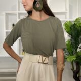 Camiseta tencel lyocel khaki - Imagen 5
