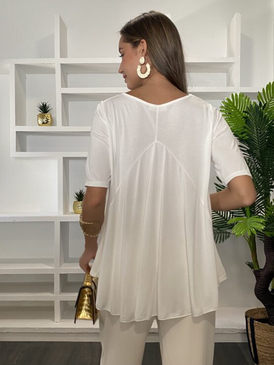 Camiseta tencel lyocel blanca - Imagen 3