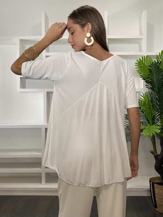 Camiseta tencel lyocel blanca - Imagen 2