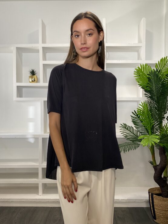 Camiseta tencel lyocel negra - Imagen 6