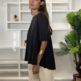 Camiseta tencel lyocel negra - Imagen 2