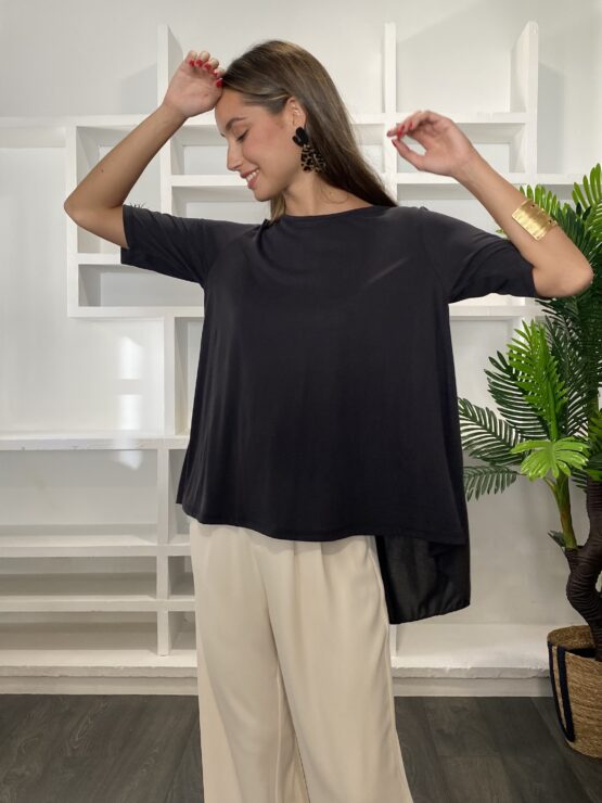 Camiseta tencel lyocel negra