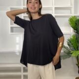 Camiseta tencel lyocel negra - Imagen 3