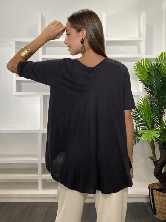 Camiseta tencel lyocel negra - Imagen 7