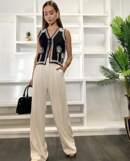 Pantalón luxury suit ivory