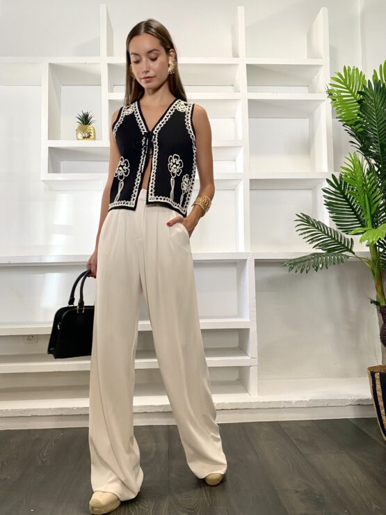 Pantalón luxury suit ivory