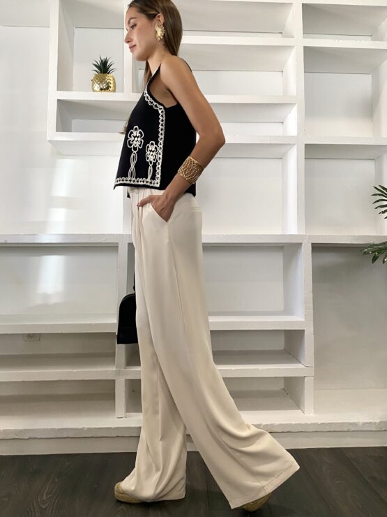 Pantalón luxury suit ivory - Imagen 7