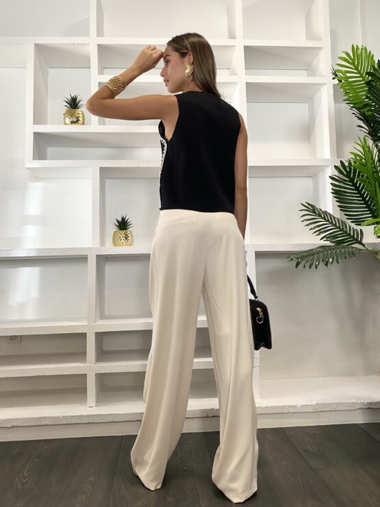 Pantalón luxury suit ivory - Imagen 6