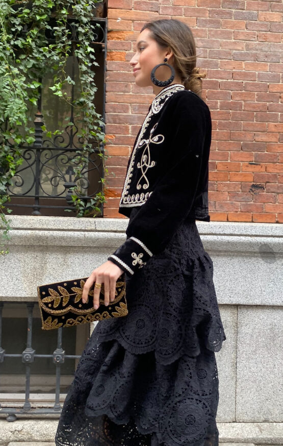 Chaqueta joya bordada terciopelo - Imagen 7