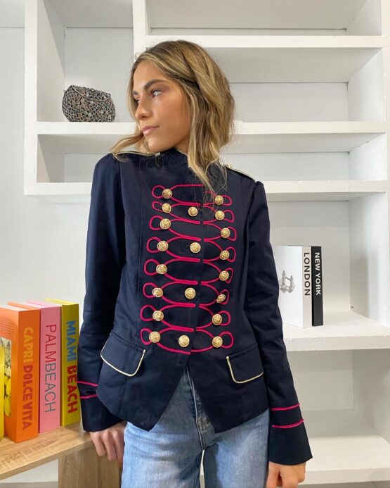 Chaqueta bordada Piera azul marino - Imagen 5