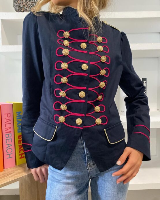 Chaqueta bordada Piera azul marino