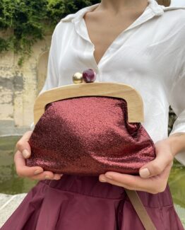Bolso zegna metalizado burdeos