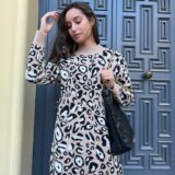 Vestido punto animal print