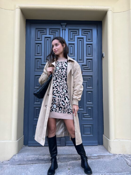 Vestido punto animal print - Imagen 3